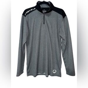 Baseball Softball EVOSHIELD Pro Team 1/4 Zip Pullover Grey & Black Mens Small